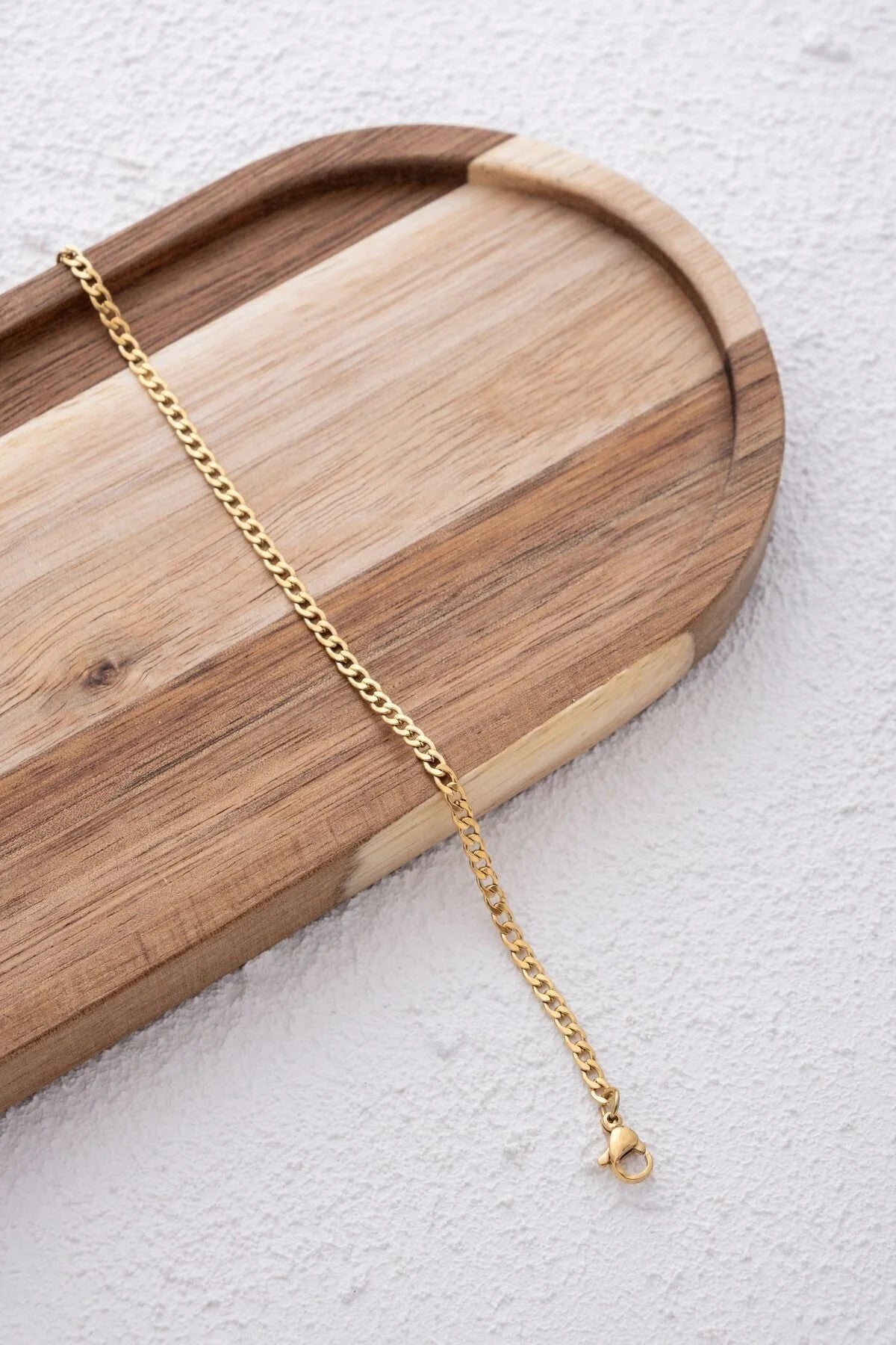 Çelik İnce Gurmet Zincir Bileklik 3mm Kararmaz 17cm+4cm&21cm Unisex