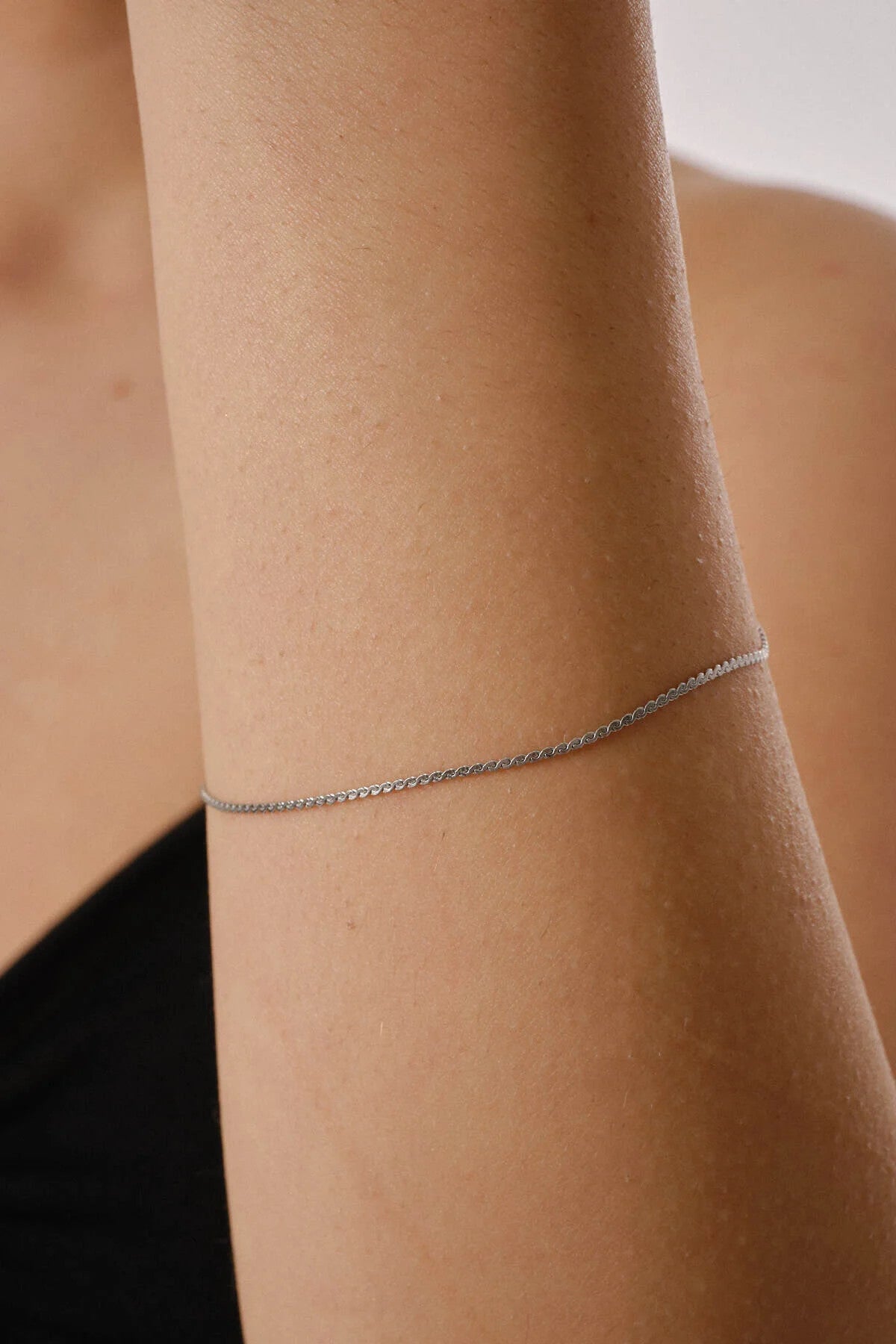 Çelik Ezme Zincir Bileklik Dolama Model Unisex Kararmaz 1mm Günlük Kullanıma Uygun