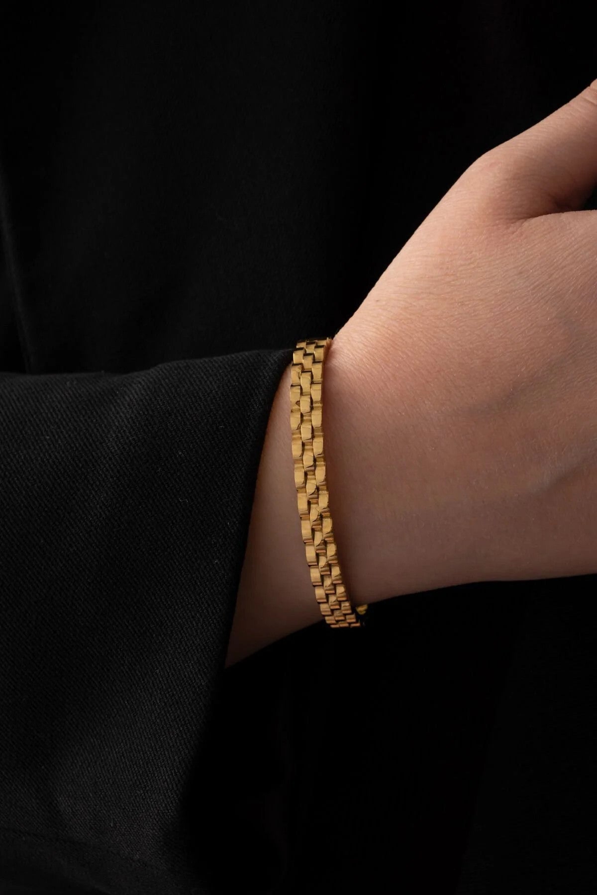 Çelik Saat Kordon Kelepçe Bileklik Kararmaz Gümüş 18cm