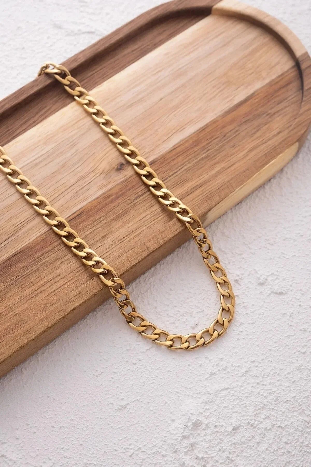 Çelik Gurmet Erkek Zincir Kolye 6mm Kararmaz