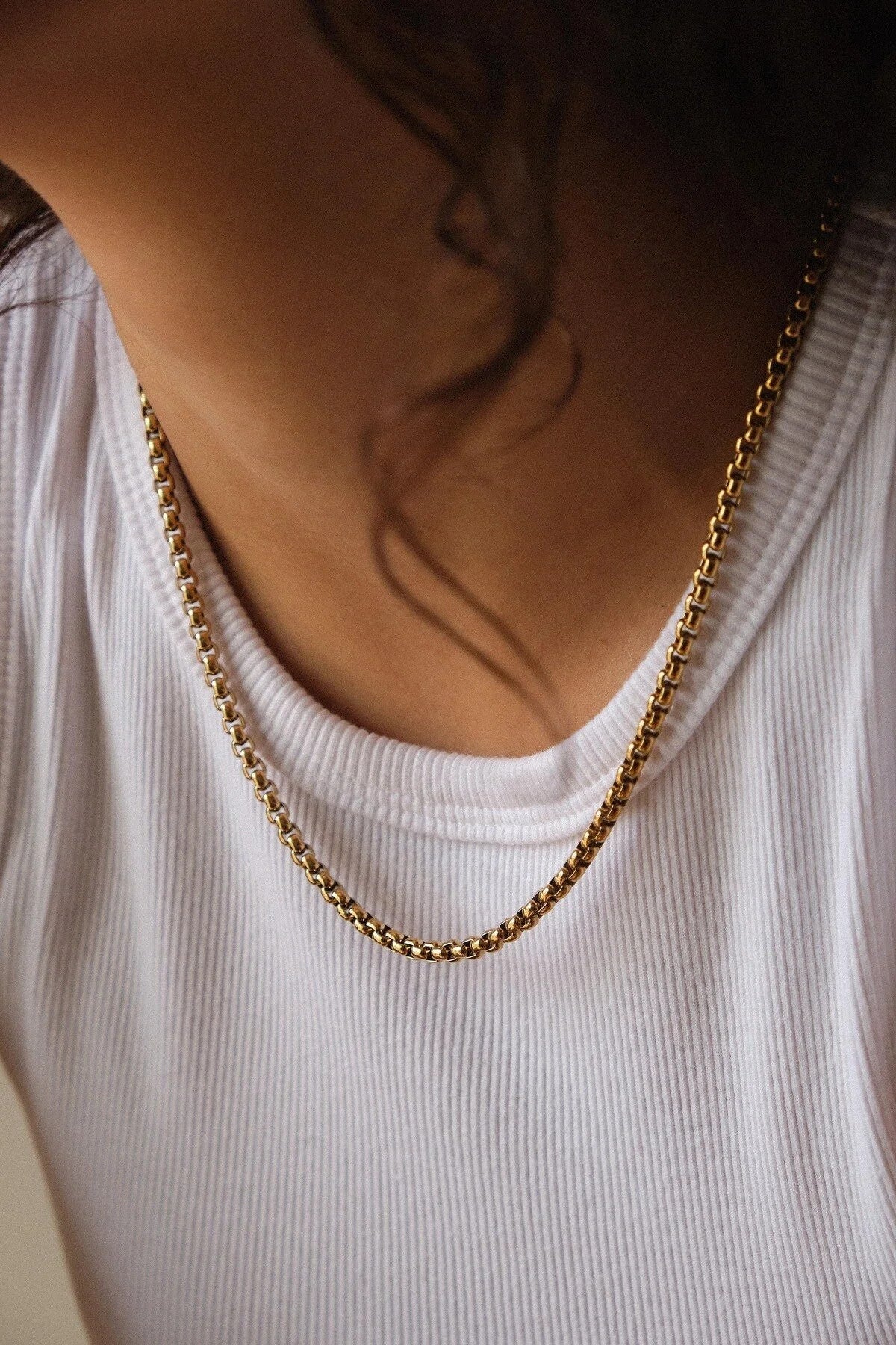 Çelik Yuvarlak Top Zincir Kolye Forse Zincir 5mm Kararmaz