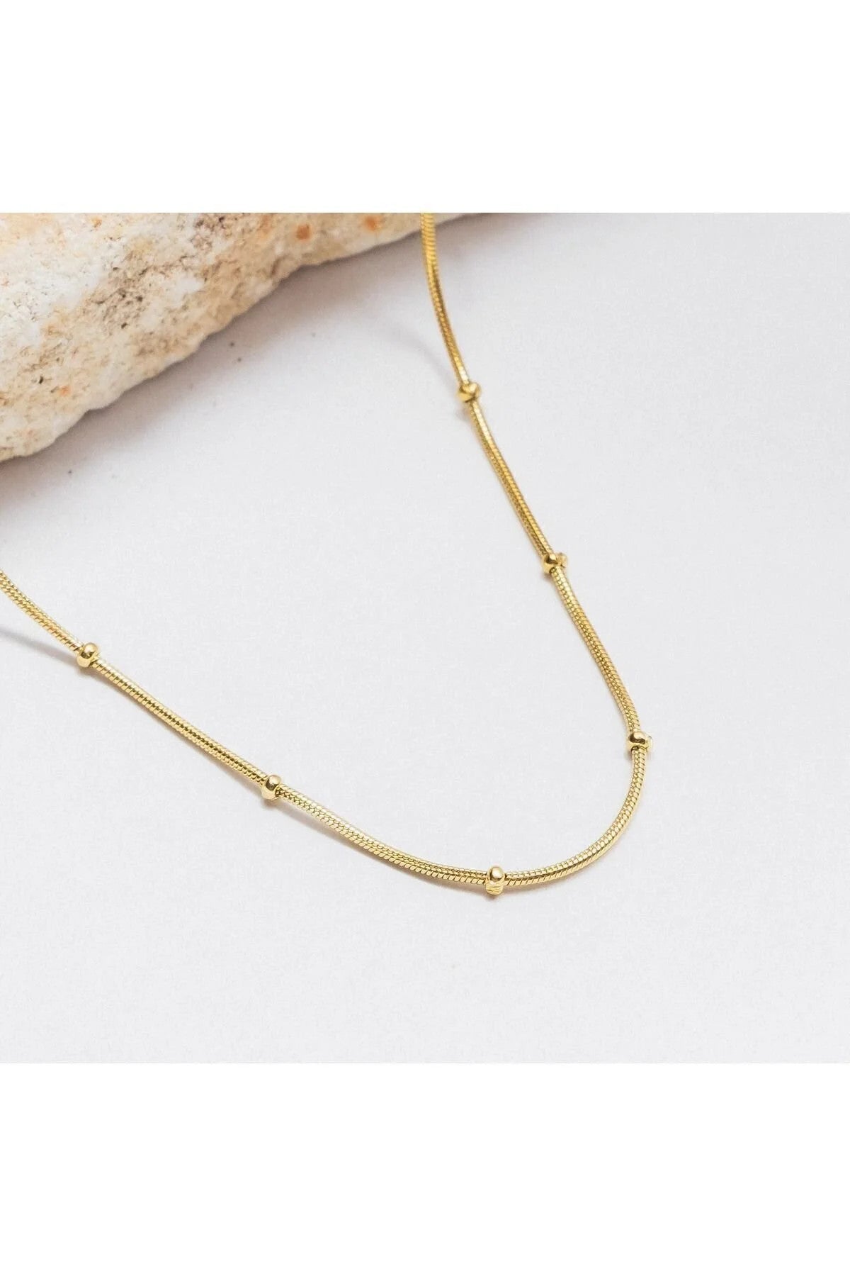 Çelik Topçuklu Ince Balık Sırtı Yılan Zincir Kolye Ince Italyan Zinciri 1mm Zarif Minimal Kombinlik