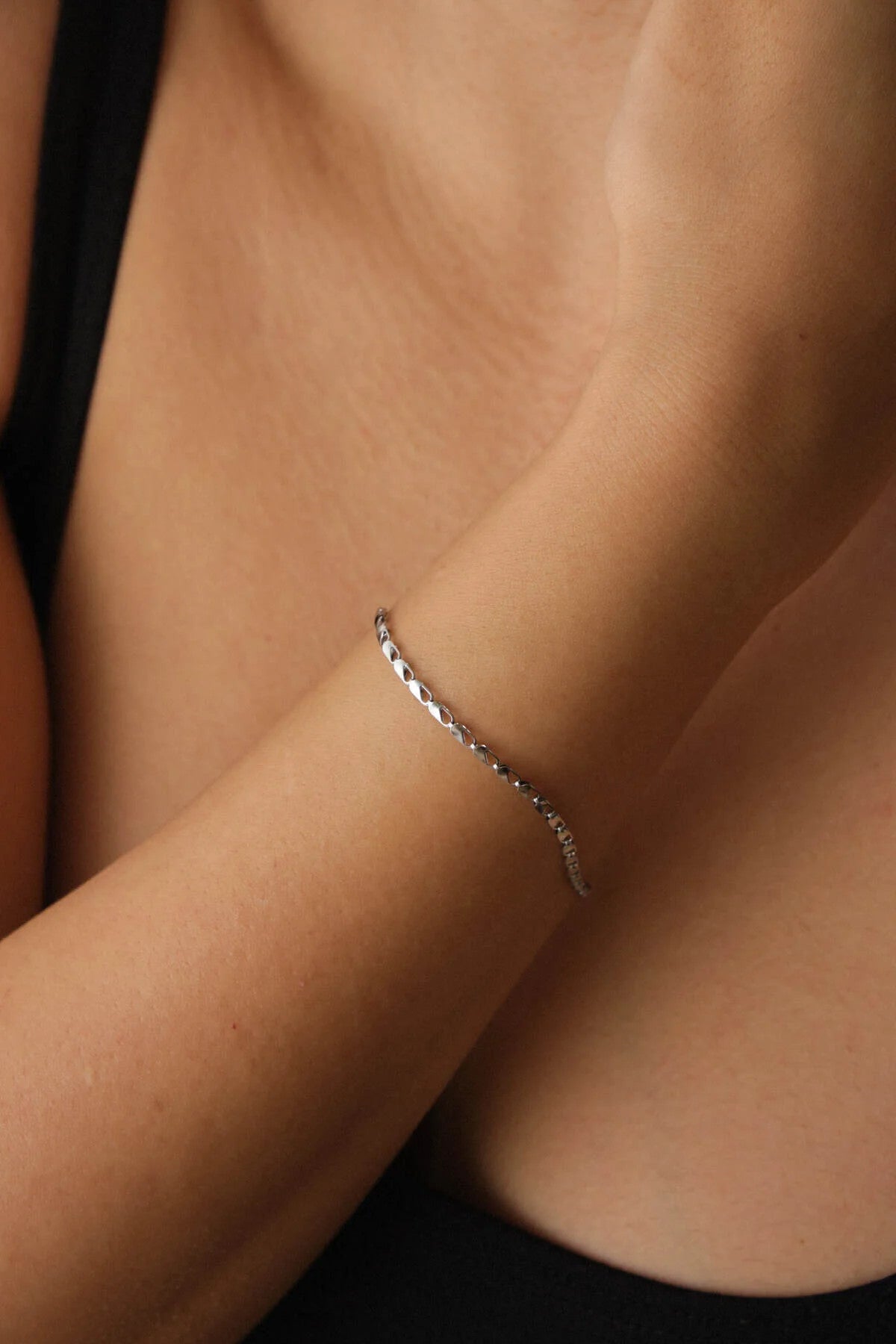 Çelik İnce Papağan Zincir Bileklik Kararmaz 17+4cm 2mm Günlük Kullanıma Uygun