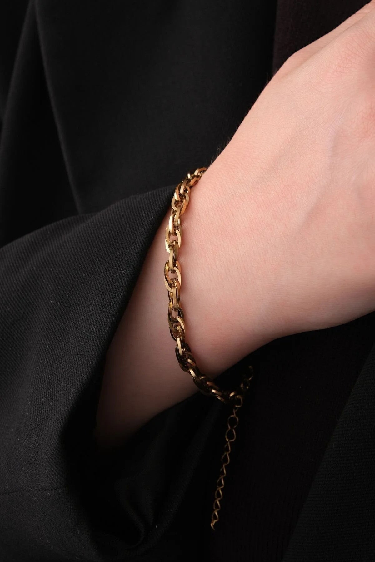 Çelik Sarmal Burgu Bileklik Kararmaz 18cm+5cm