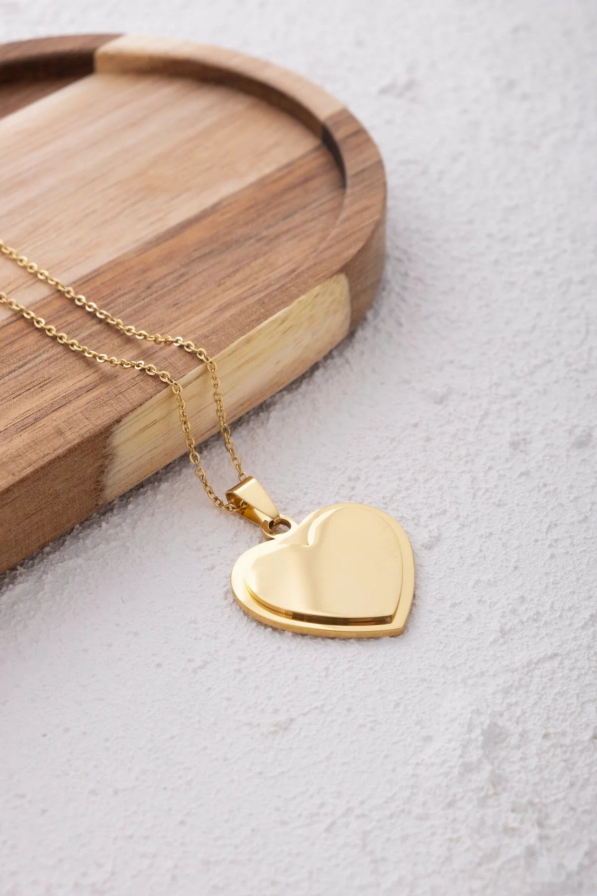 Çelik Kalp Kolye Kararmaz Sevgiliye Hediye