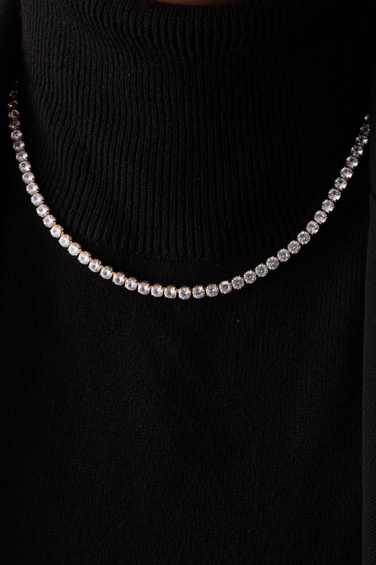 Vıp Seri Su Yolu Kolye Tek Taş Sıralı Suyolu Choker