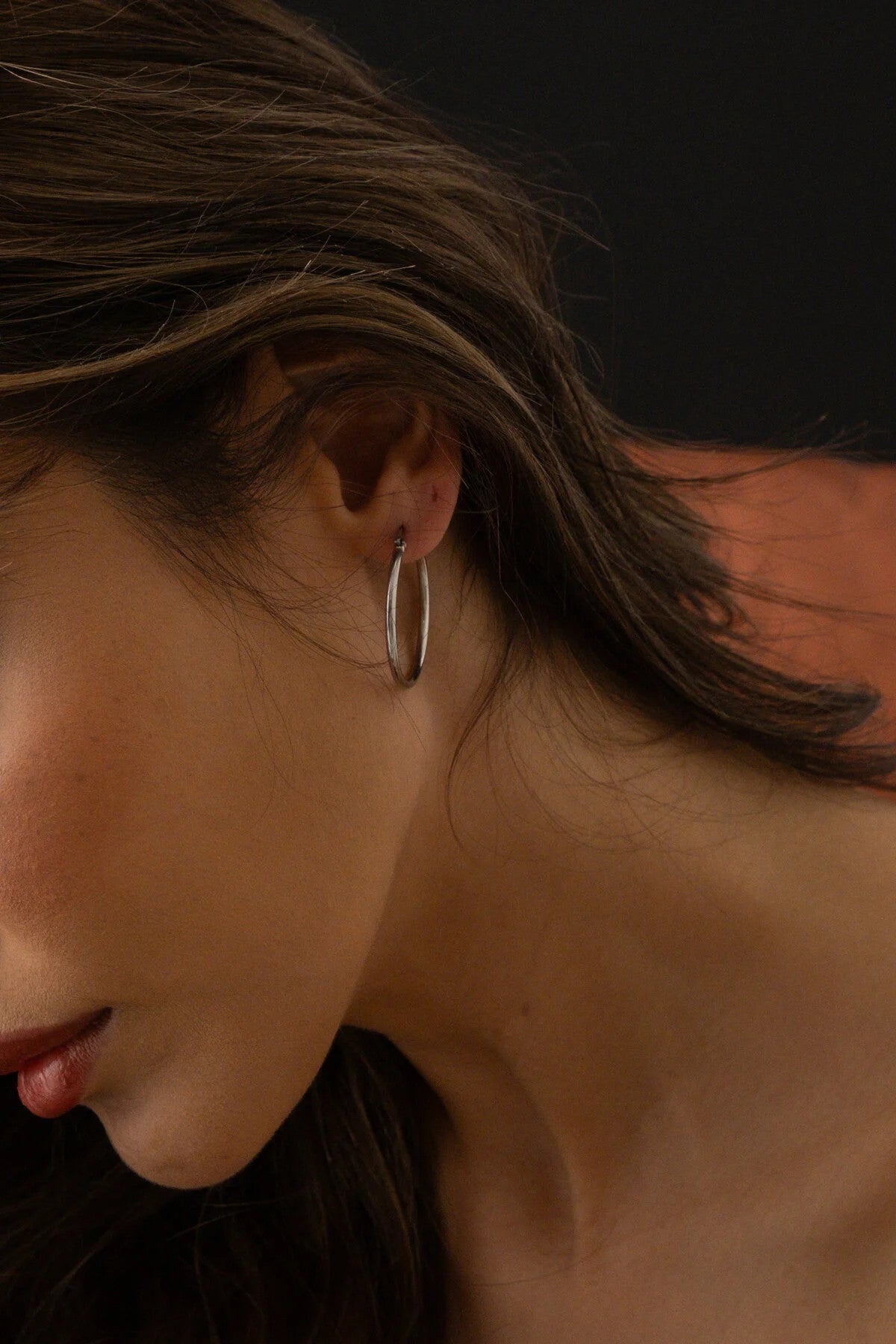 Çelik Halka Küpe Kararmaz İnce Halka Küpe Çap 3cm