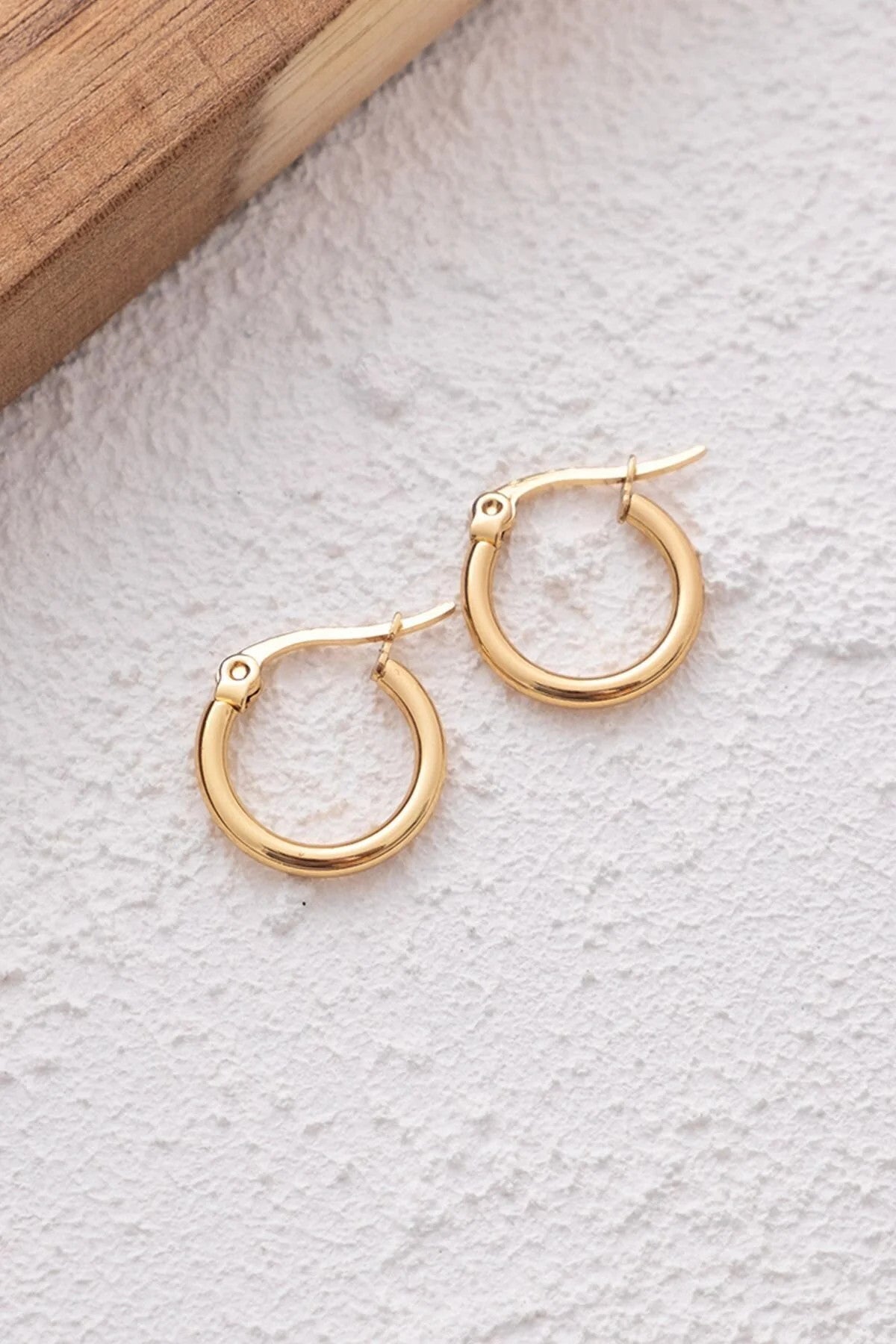 Çelik Halka Küpe Kararmaz İnce Halka Küpe Çap 1.4cm