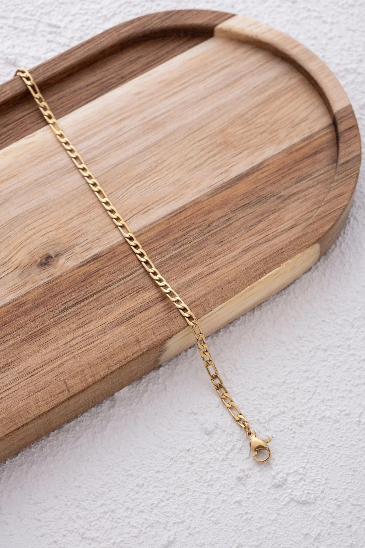 Çelik Ince Figaro Zincir Bileklik 3mm Kararmaz Unisex 17cm+4cm&21cm