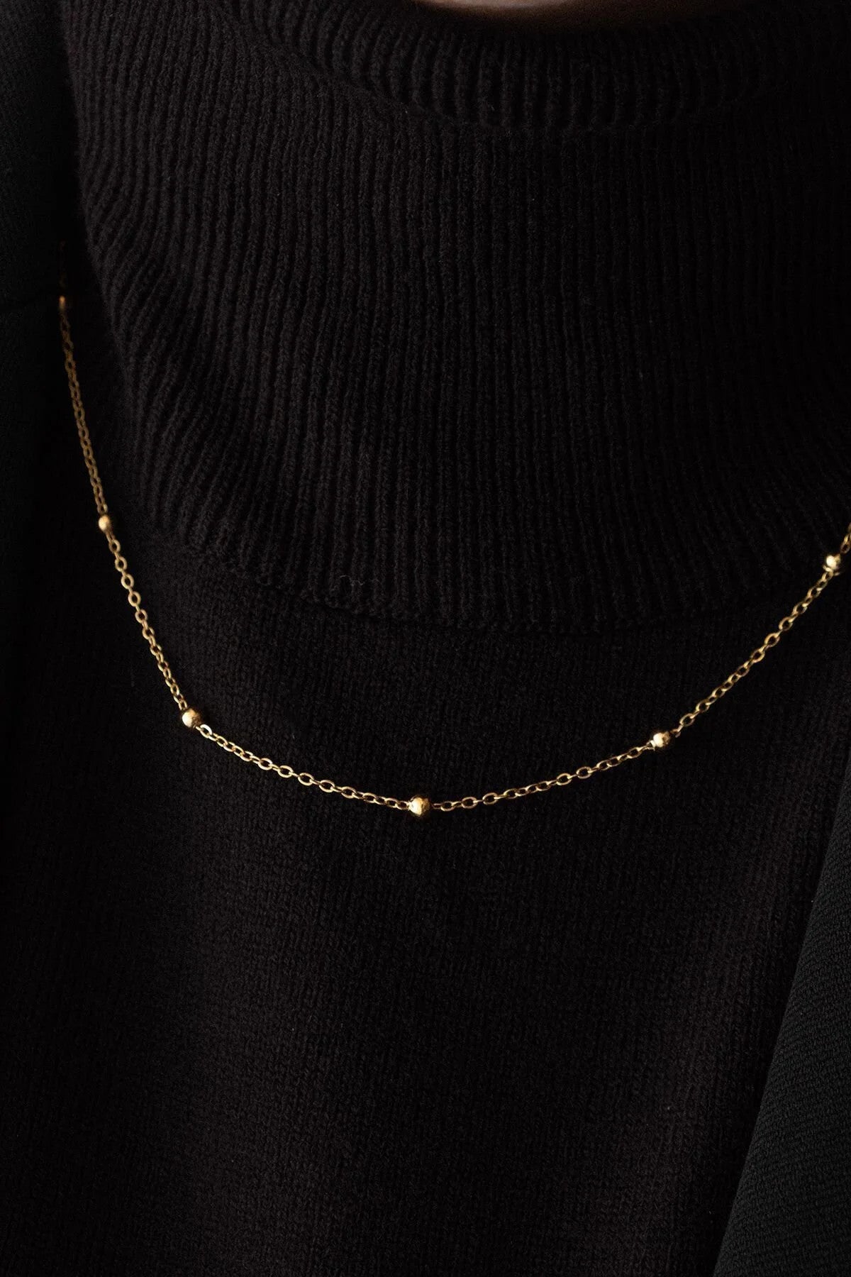 Çelik Toplu Ince Dorika Zincir Kolye Ince Forse Zincir 1mm Zarif Minimal