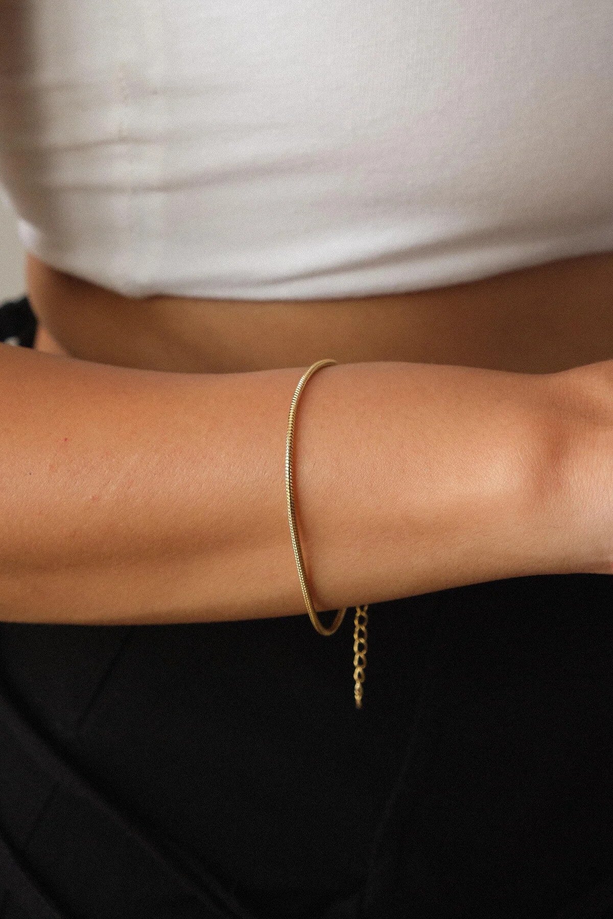 Çelik İnce Yuvarlak İtalyan Zincir Bileklik 1mm Kararmaz Günlük Kullanıma Uygun 17+6cm