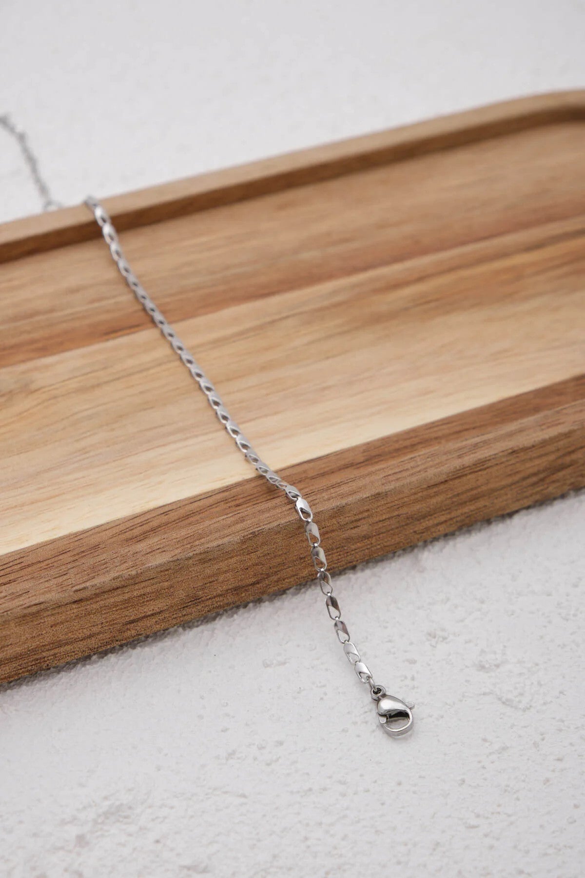 Çelik İnce Papağan Zincir Bileklik Kararmaz 17+4cm 2mm Günlük Kullanıma Uygun