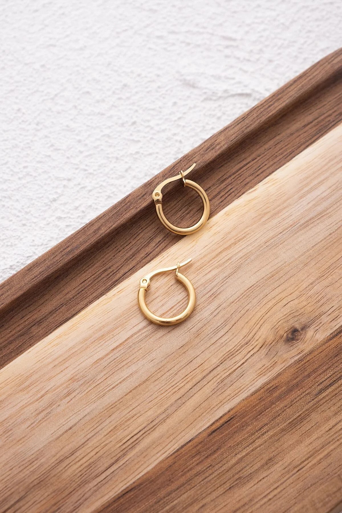 Çelik Halka Küpe Kararmaz İnce Halka Küpe Çap 1.4cm