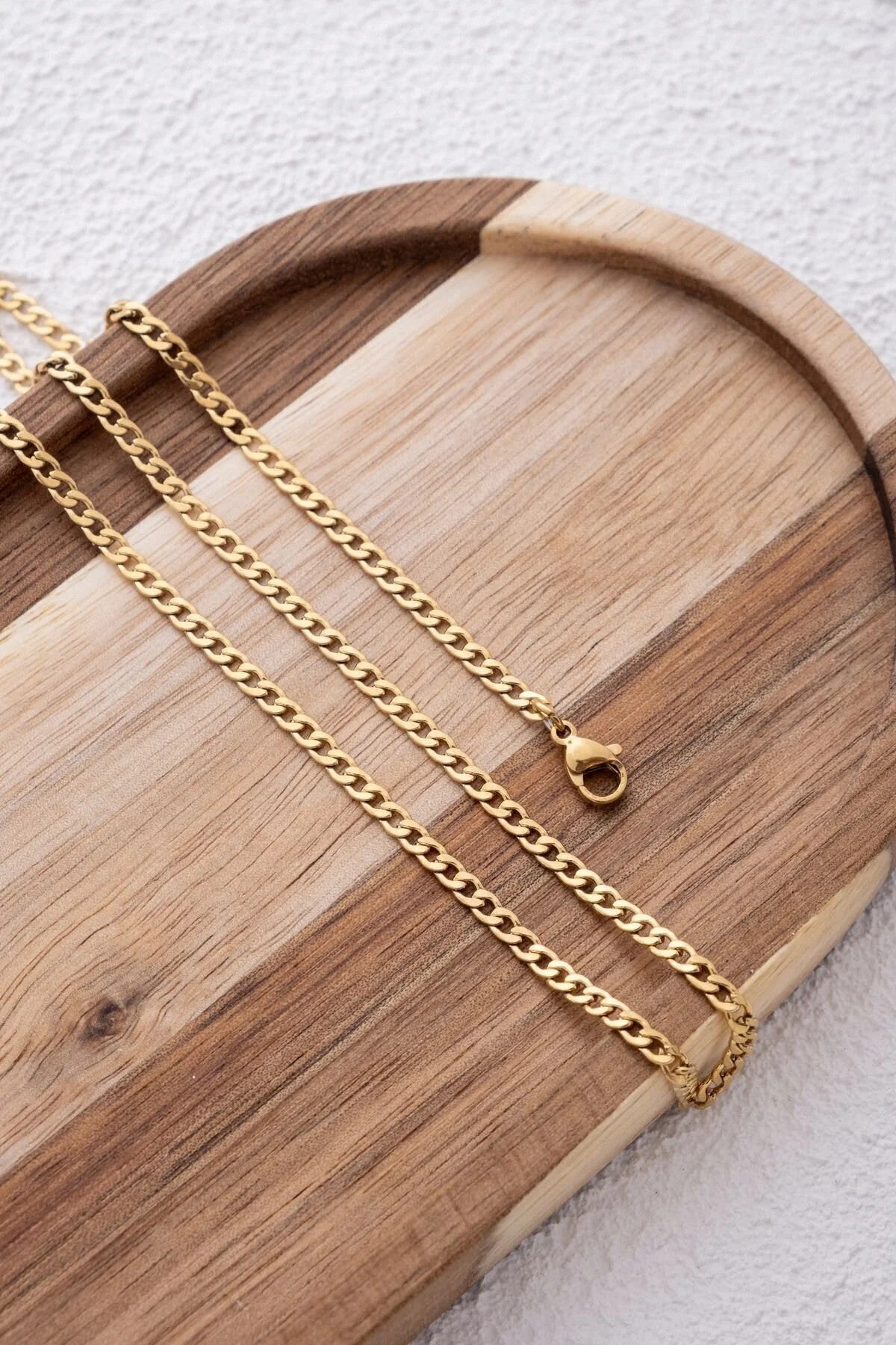 Çelik İnce Gurmet Zincir Kolye Kararmaz 3mm Unisex