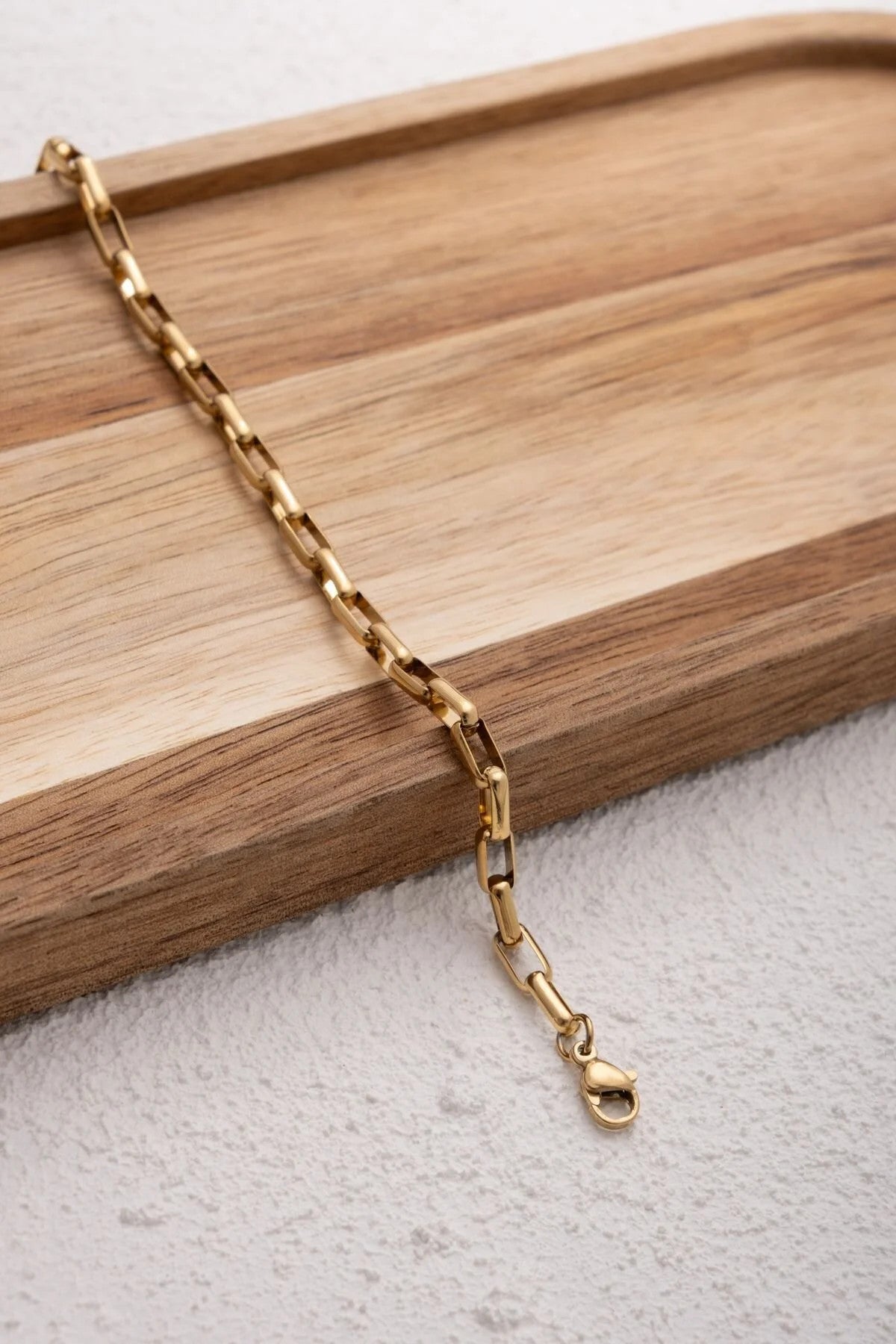 Çelik İnce Dikdörtgen Zincir Bileklik Kararmaz 4mm 17cm+4cm&21cm Günlük Kullanıma Uygun