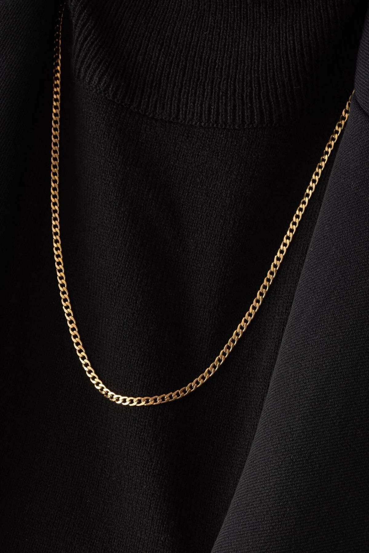 Çelik İnce Gurmet Zincir Kolye Kararmaz 3mm Unisex