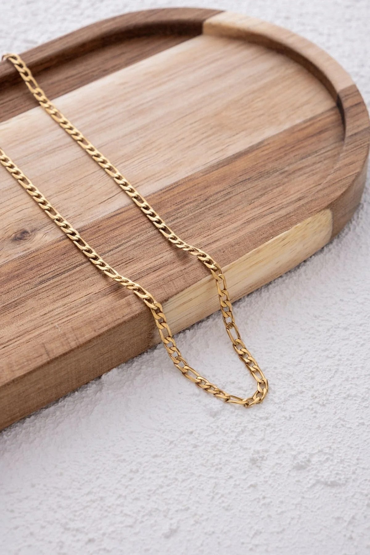 Çelik İnce Figaro Zincir Kolye Kararmaz 3mm Unisex