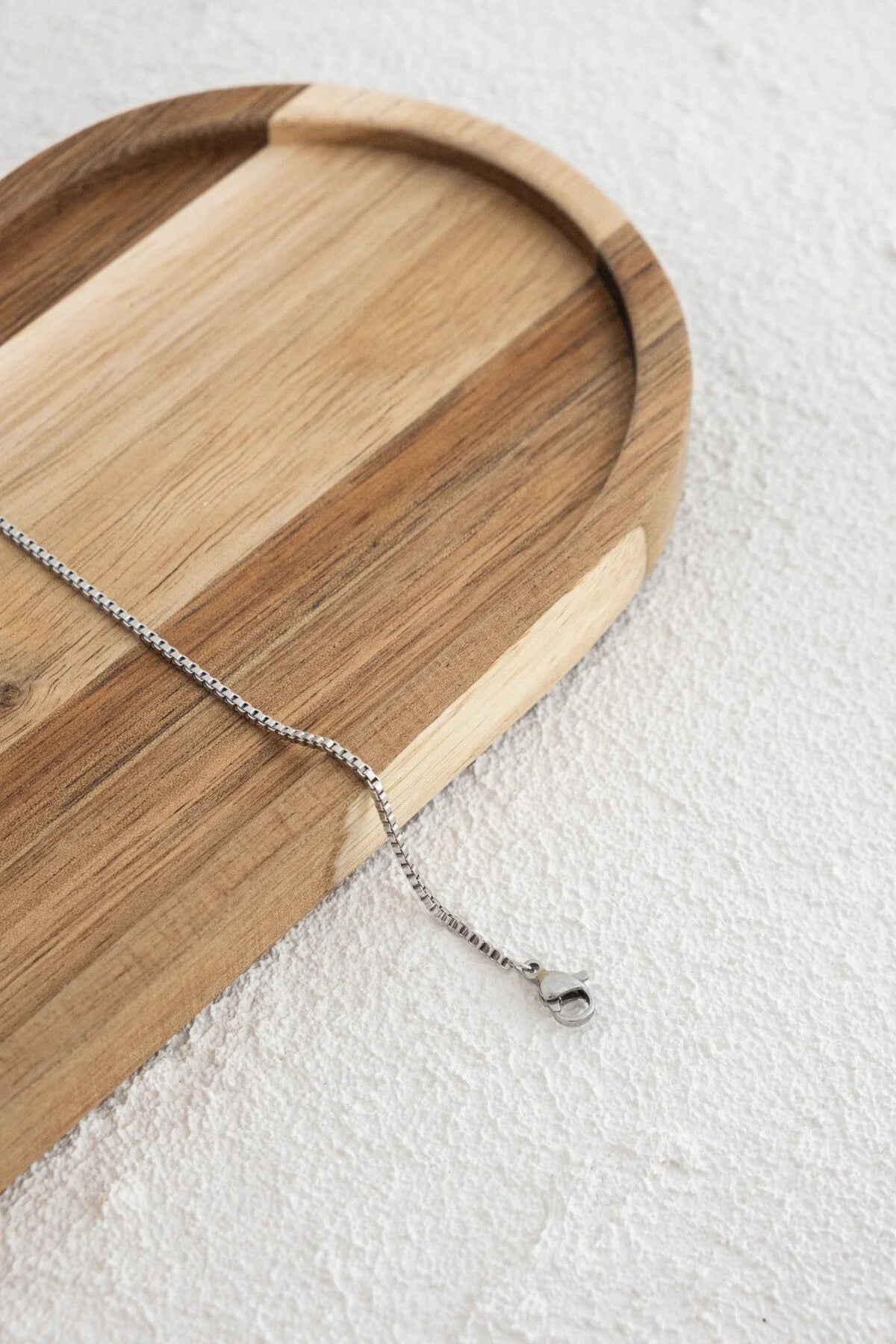 Çelik Kutu Kare Zincir Bileklik İnce Box Küba Zincir 1mm Zarif Minimal 17cm+4cm&21cm