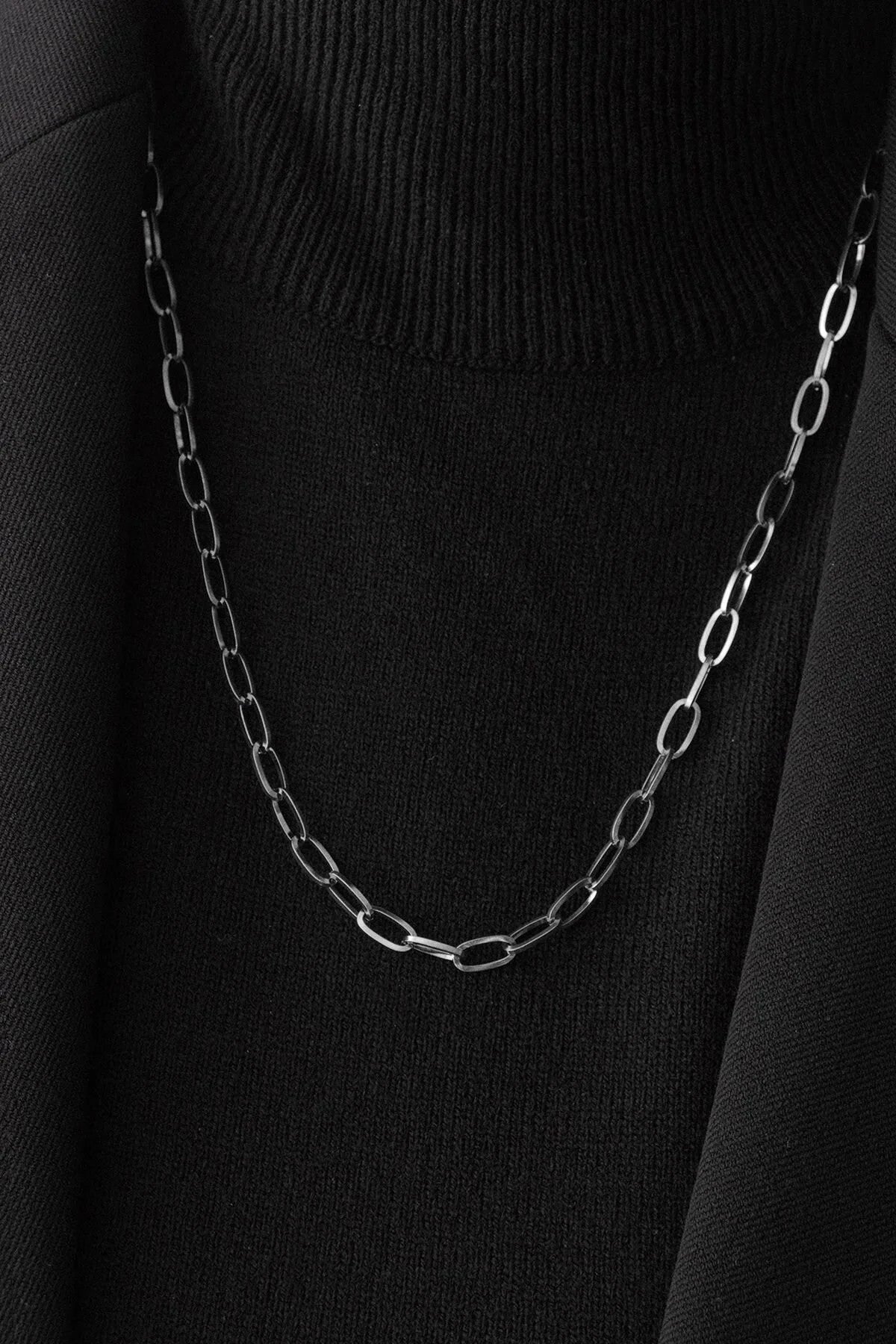 Çelik Ataç Oval Zincir Kolye Kararmaz 5mm Kişiselleştirilebilir Zincir Boy Seçenekleriyle