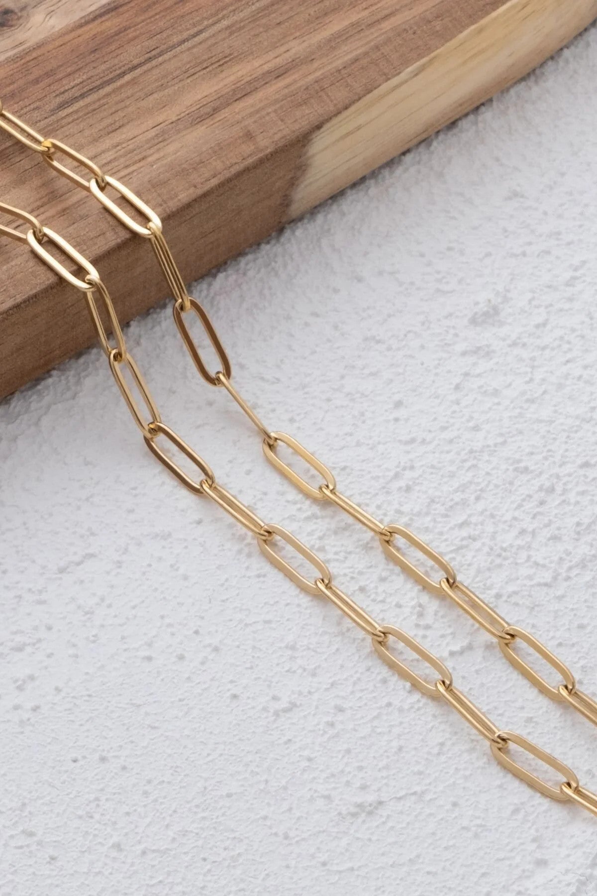 Çelik Ataç Oval Zincir Kolye Kararmaz 4mm Kişiselleştirilebilir Zincir Boy Seçenekleriyle