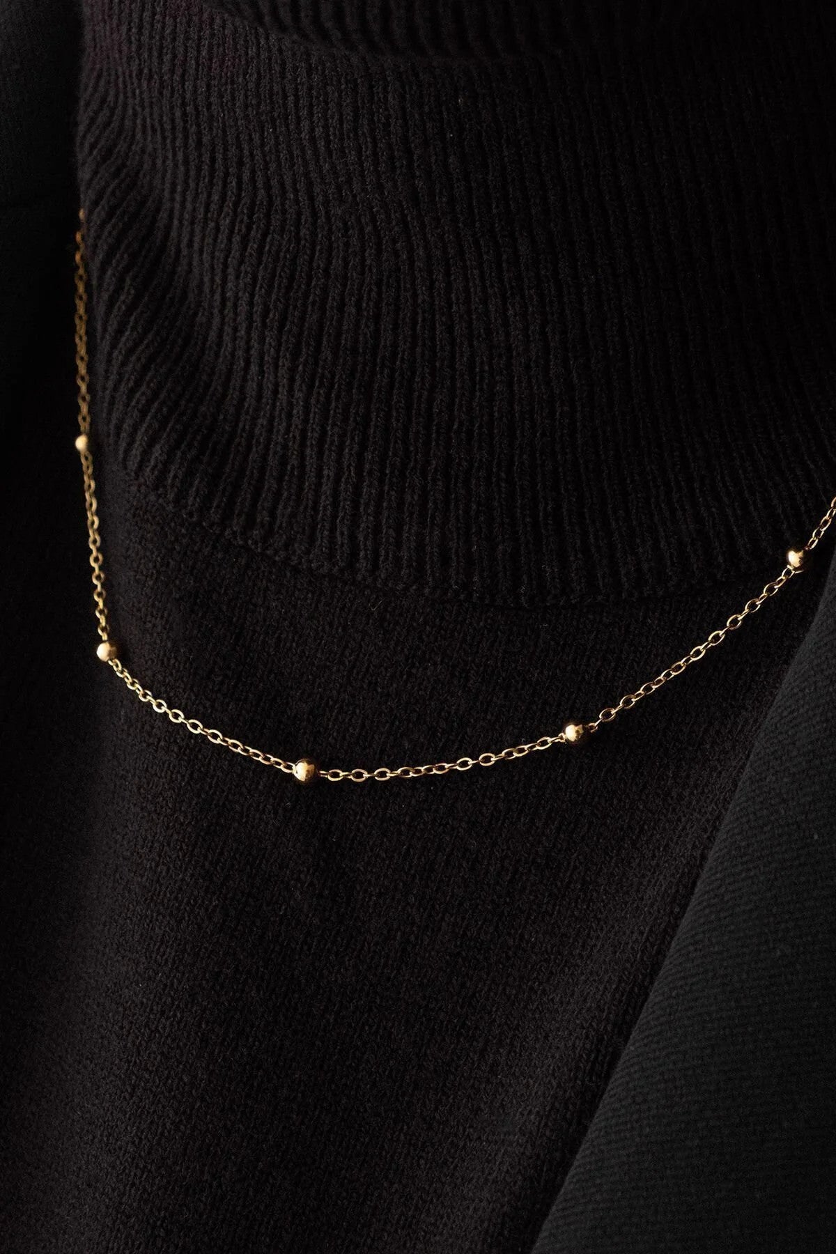 Çelik Toplu Ince Dorika Zincir Kolye Ince Forse Zincir 1mm Zarif Minimal