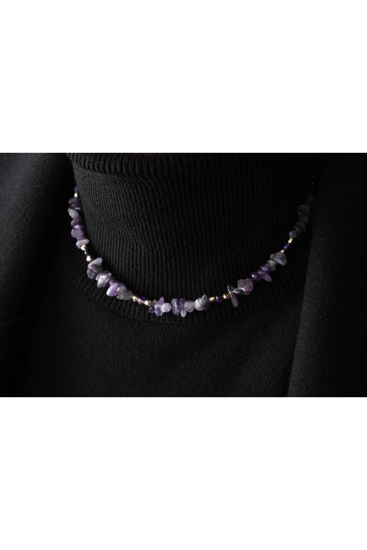 Akuamarin Doğal Kırık Taş Kolye 40cm El İşi Özel Yapım Akuamarin Taşı Chocker