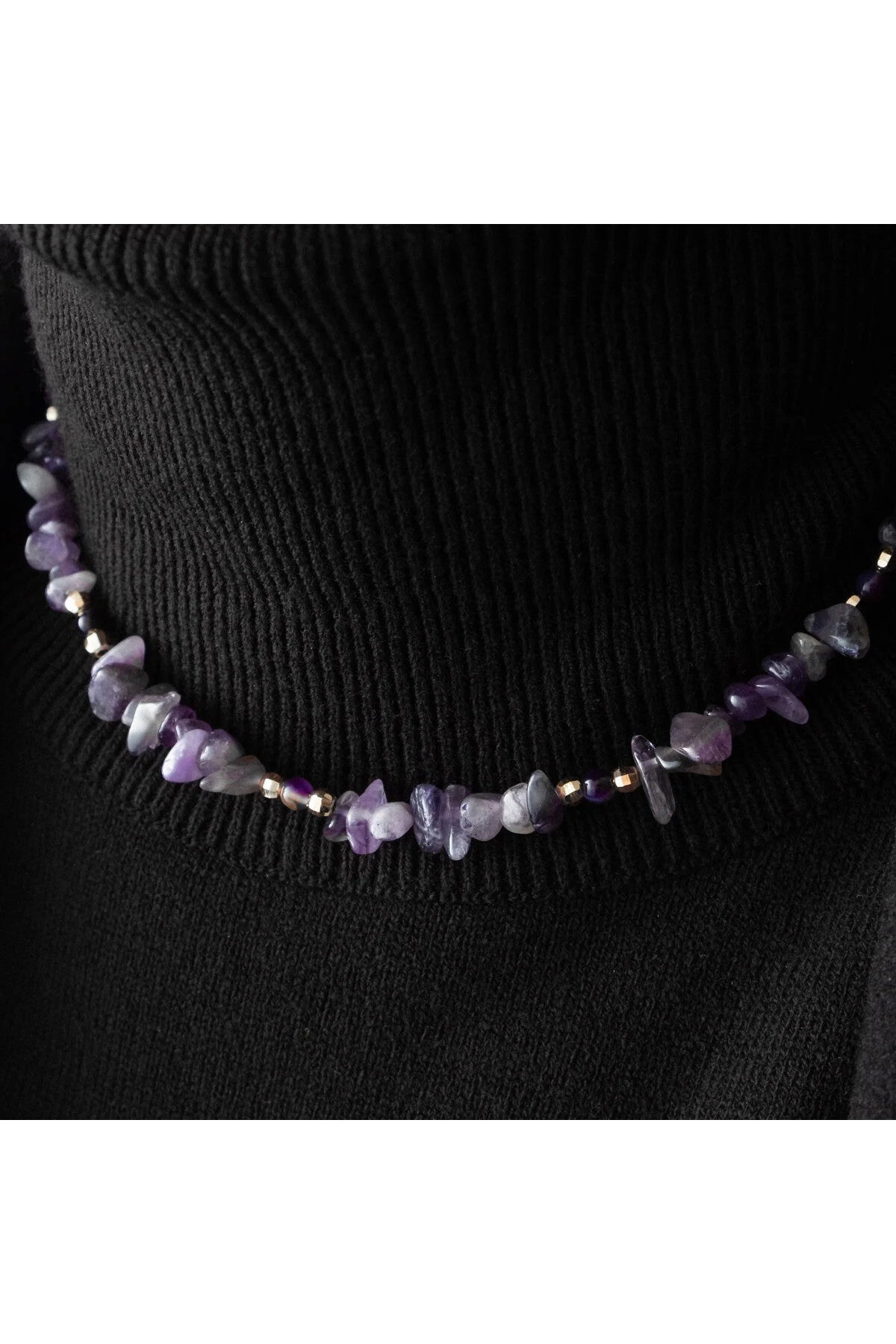 Akuamarin Doğal Kırık Taş Kolye 40cm El İşi Özel Yapım Akuamarin Taşı Chocker